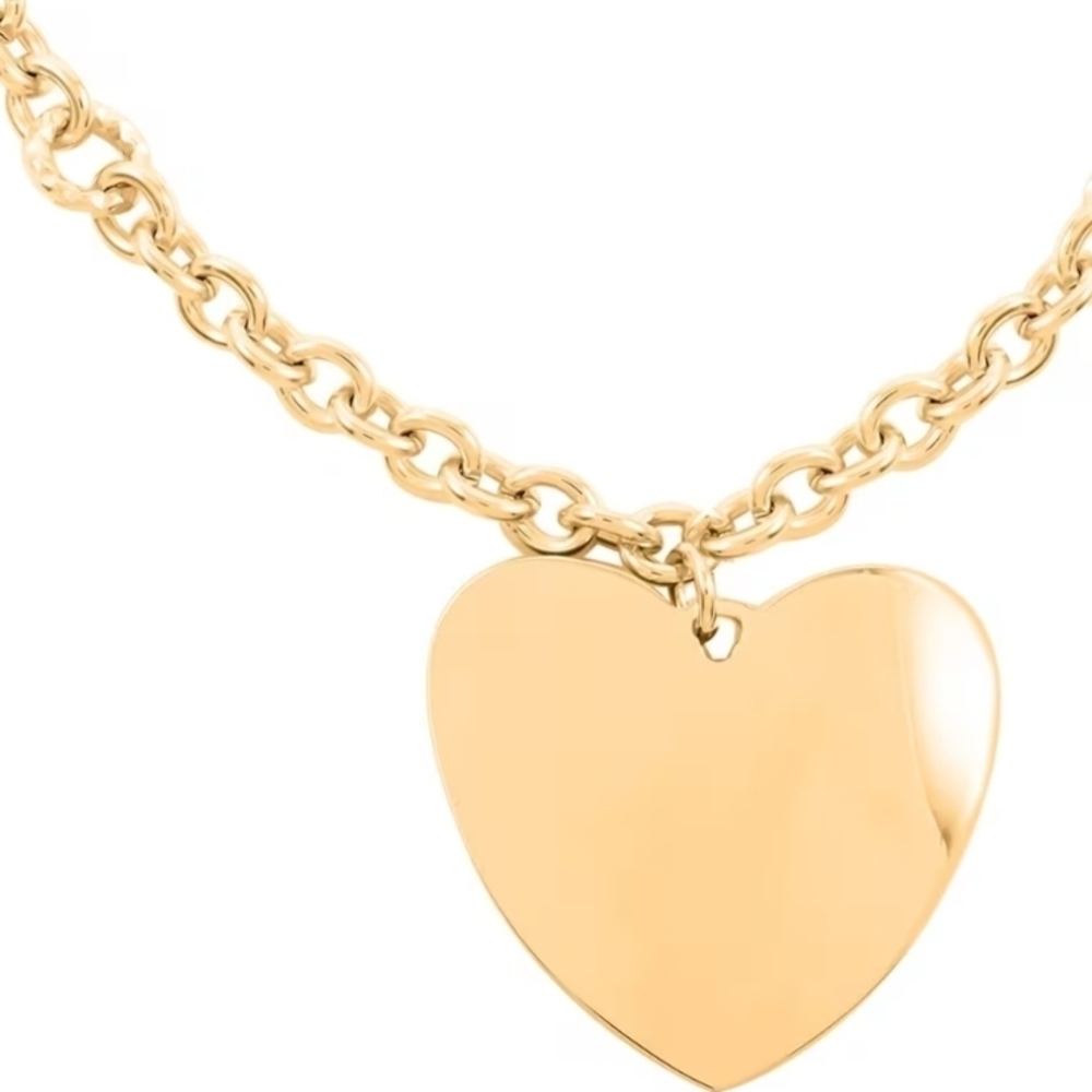 Chic Gold Heart Necklace with Pouch, New With Tags! - Picture 2 of 3